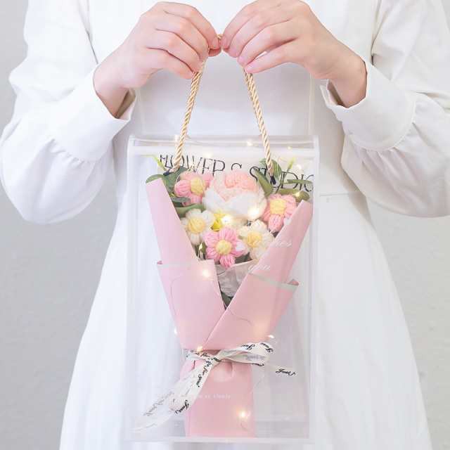 LED 造花 プリザーブドフラワー フラワーソープ シャボンフラワー ギフト 花 花束 ブーケ バラ ミニブーケ 母の日 父の日 プレゼント 光る LEDライト付き 感謝 ボックス バラ カーネーショ