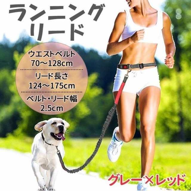 リード 犬 ハンズフリー 犬と一緒にランニング ジョギング 腰に巻ける ウエスト マルチ ペット用品