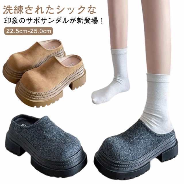 疲れにくい 厚底 サンダル 歩きやすい スリッポンサンダル サボサンダル おしゃれ 春夏 レディース シンプル 旅行 靴 レディースシューズ 幅広 大きいサイズ 大人可愛い 履きやすい 婦人靴 合皮 