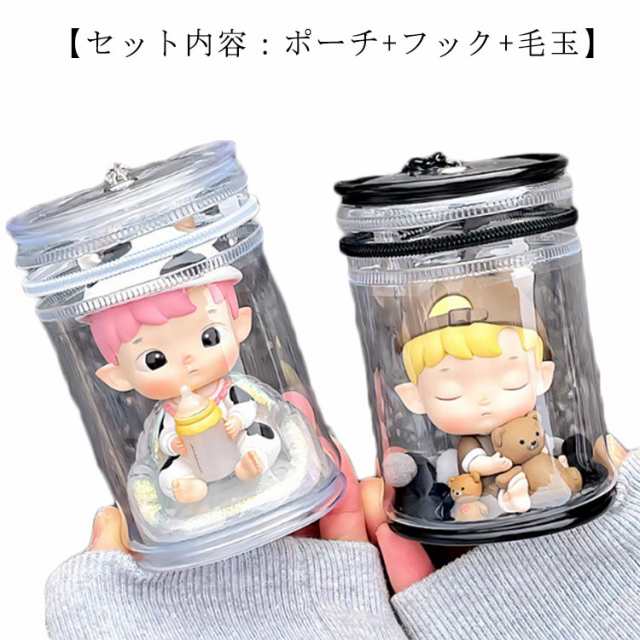 クリアポーチ バケツ型 キーホルダー ミニ ポーチ バッグ ケース 透明 ミニポーチ マイクロ 小さめ 小さい おしゃれ かわいい イベント ライブ 推し活 ストラップ ぬいぐるみ ぬいバッグ クリア