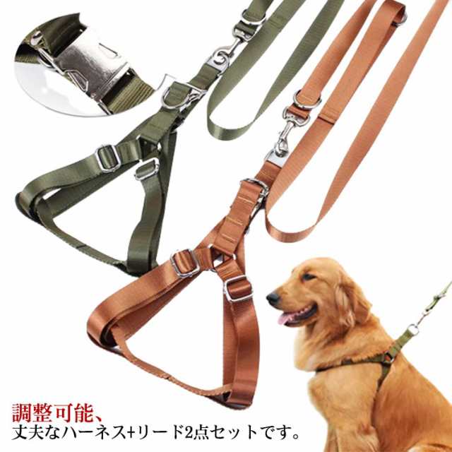 犬 中型犬 大型犬 胴輪 ハーネス 2点セット 送料無料 リードセット 犬 ハーネス 犬服 胴輪 中型犬 服 犬の服 ドッグウェア S M L 子犬 小型犬 可愛い 散歩 調整可能 リード