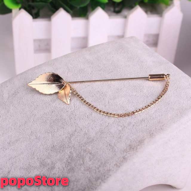 ブローチ ピンブローチ レディース アクセサリー リーフ 葉っぱ チェーン 留めピン シンプル 上品 母の日 ギフト プレゼント 贈り物
