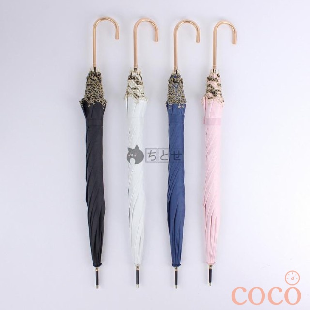【coco】雨 uv 晴 刺繍 完全遮光 撥水 かわいい 晴雨兼用 長傘 傘 サンバリア オシャレ レディース 遮光 日傘 フリル 雨傘 晴雨 紫外線カット 軽量 uvカット 日よけ