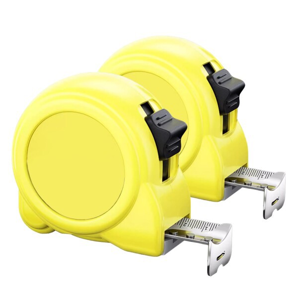 メジャー 巻き尺 コンベックス 巻尺 鋼製 高精度 幅25mm 7.5M距離測定 見やすい 片手で使用可能 デザイナーに最適 工業用巻尺 2個入