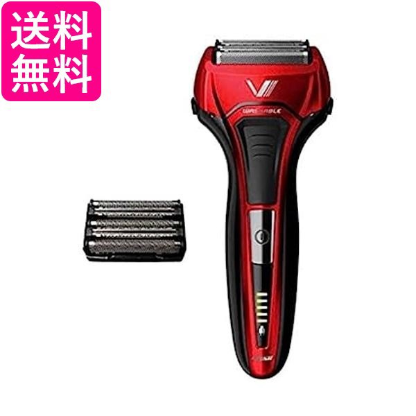 泉精器製作所イズミIZF-V579ーR-EA電気シェーバーレッドソリッドシリーズ5枚刃往復式本体丸洗い(替刃+1個付)