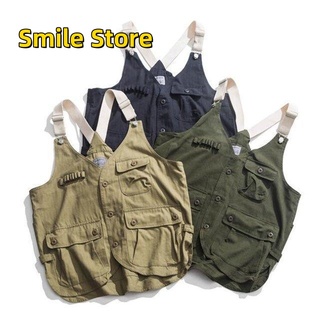 [Smile Store]ベストメンズジレベストミリタリー男女共用ワークベストカジュアルノースリーブ秋夏春初秋