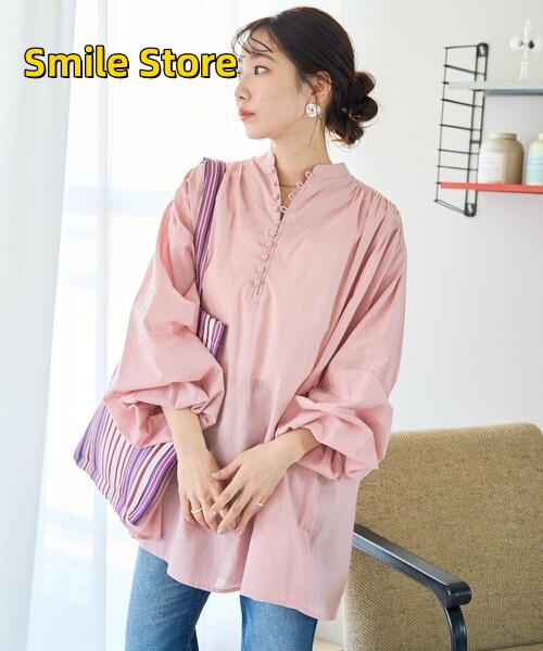 [Smile Store]ブラウス クルミ 限定展開 インド シャツ ブラウス ボタン レディース