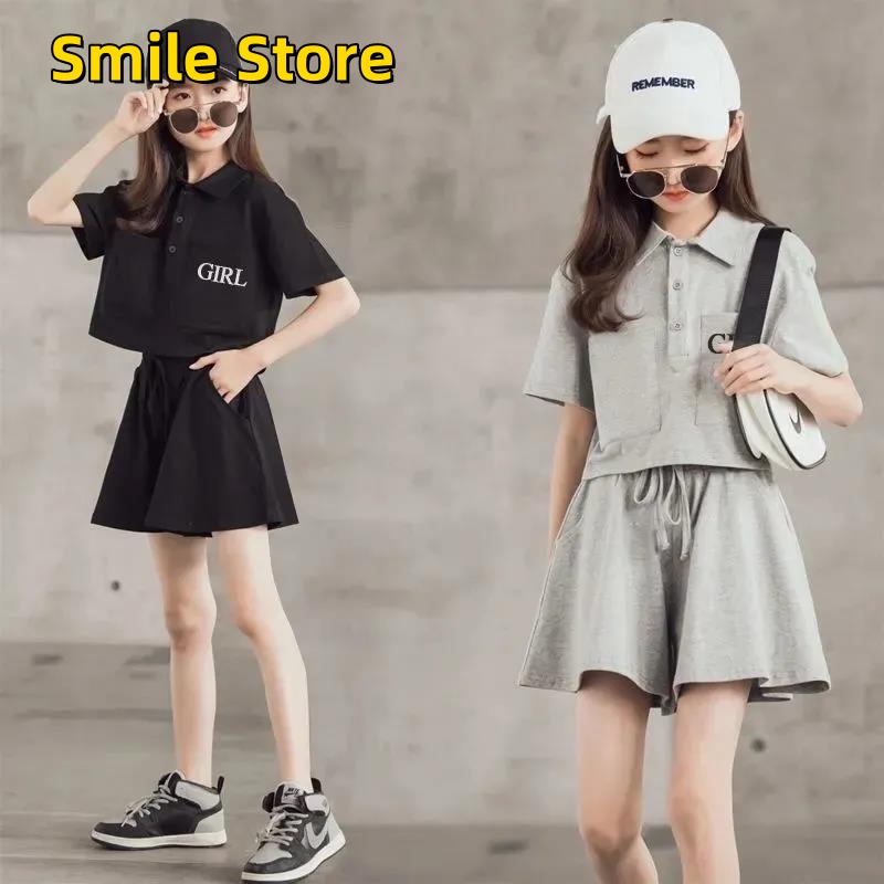 【Smile Store】フード キッズ 春夏 カジュアル 子供服 ゆったり セットアップ 半袖 ジャージ スウェットパーカ スポーツウェア ショートパンツ 上下セット 女の子 プルオーバー