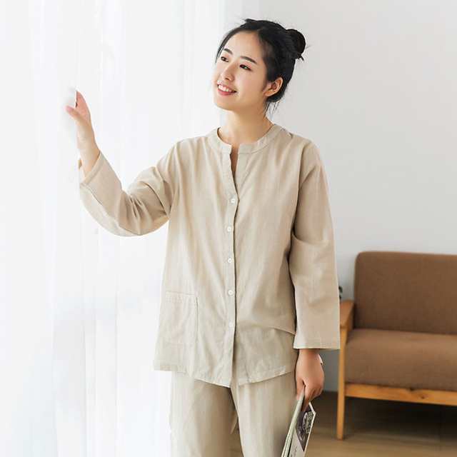 ダブル ガーゼ パジャマ 綿100％ 前開き二重 可愛い 大人用インナー 下着 ナイトウェア レディース ナイトウェア ルームウェア パジャマ