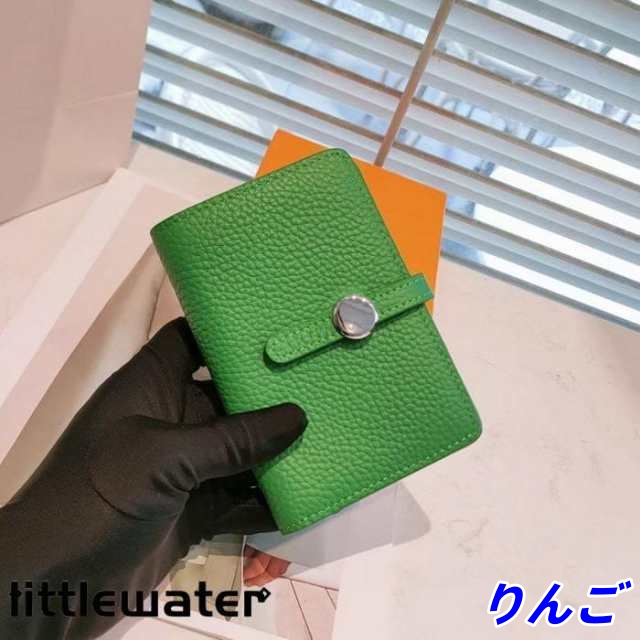 財布 本革 レディース ミニ財布 二つ折り 小さめ グリーン 黒 オレンジ イエロー シンプル 大容量 薄い スリム 小銭入れ