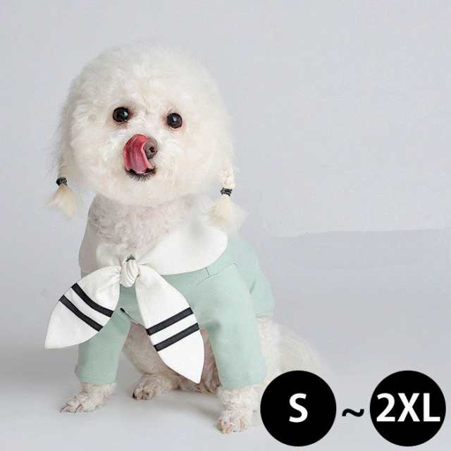 犬の服 犬 ドッグウェア 犬用 Tシャツ セーラー 長袖 襟付き リボン りぼん 無地 マリン トップス ペット用品 ドッグ わんこ 新作 春夏 ネコポス送料無料