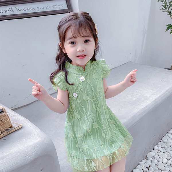 子供服 ワンピース ピンク 韓国子ども服 キッズ 女の子 夏 レースワンピース 刺繍 子供ドレス dress ベビー服 お姫様 おしゃれ 可愛い カジュアル 新品 90 100
