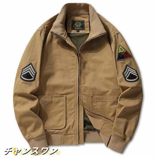 米軍 タンカースジャケット ミリタリージャケット メンズ ブルゾン ジャンパー かっこいい ショート ジャケット メンズ スタンドカラー 薄手/裏起毛