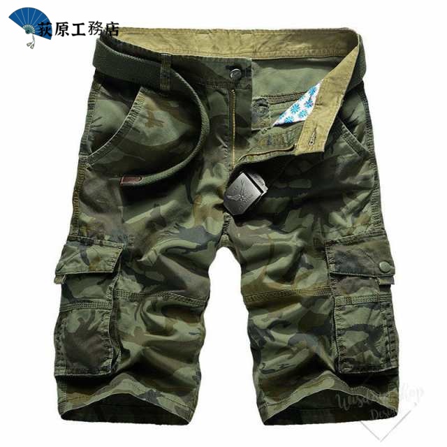 カーゴパンツ ショート メンズ ハーフパンツ 総柄 プリント カーゴパンツ ミリタリー系 リゾート オシャレ 夏物 迷彩