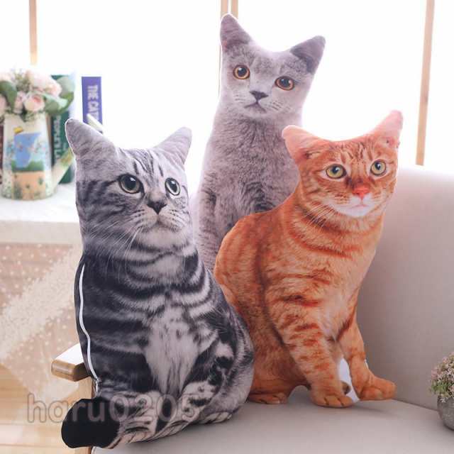 ぬいぐるみ ネコ オリジナル ペット クッション 写真入り 猫 ねこ 3D ヘッド枕 50cm メモリアル ギフト 誕生日 プレゼント