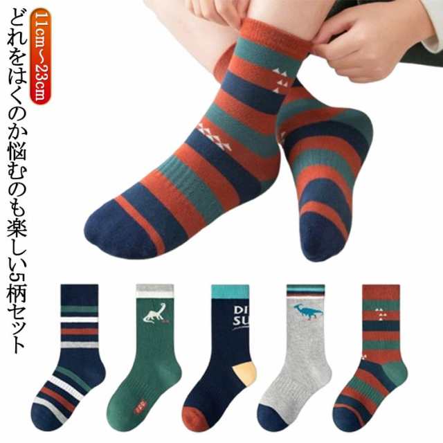 22cm キッズ 靴下 セット キッズ 靴下 5足 ソックス 子供 綿 韓国 恐竜 男の子 キッズ ボーイス 11cm?23cm 18cm コットン 男の子 恐竜 通学 11cm 12cm 靴下 16