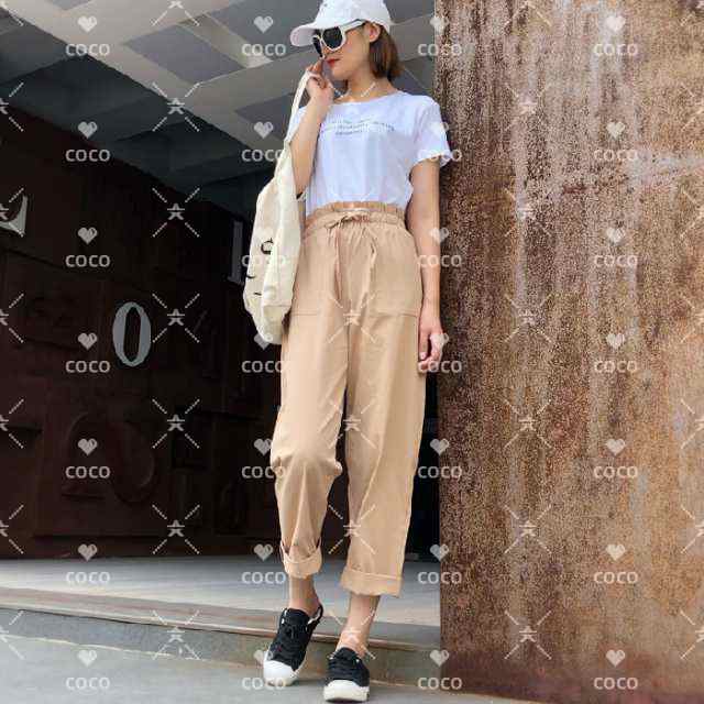 パンツ カーゴパンツ レディース 七分丈 薄手 ロング丈 ストレートパンツ 7分丈 長ズボン 無地 カジュアル 春 夏 秋 韓国風 きれいめ