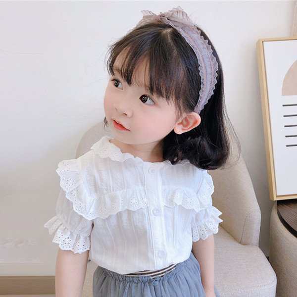 韓国子供服 キッズ 女の子 シャツ 夏 90 100 110 120 130 140cm ブラウス 可愛い レジャー お出かけ着 散歩 カジュアル 半袖 学生服 制服 ゆったり